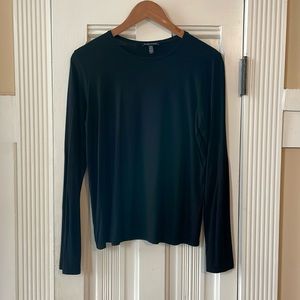 Eileen Fisher Long-Sleeve Shirt, Black, Medium